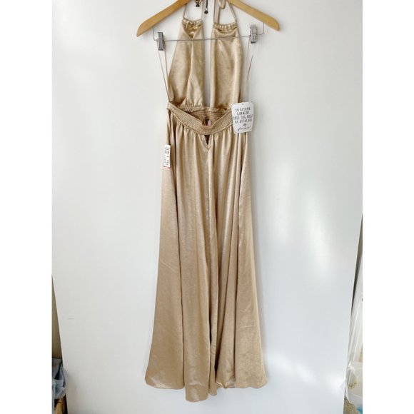 Free People Look Into the Sun Maxi Dress Gold XS NWT - Picture 5 of 8